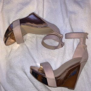 Suede & Metallic Heels